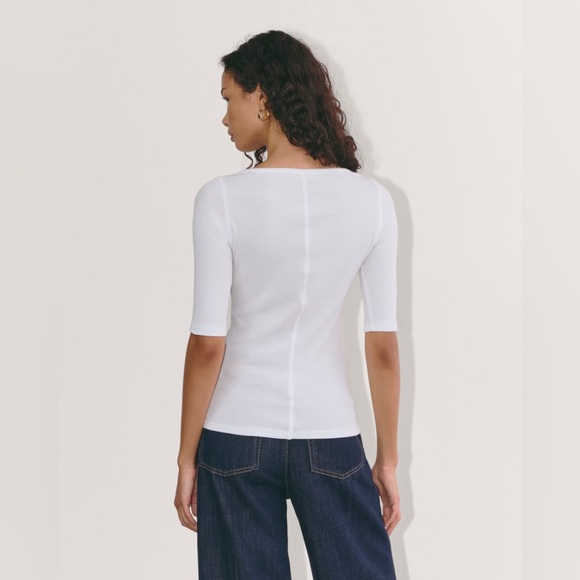 NWT Everlane The Luxe Rib Scoop-Neck Tee - Picture 4 of 13